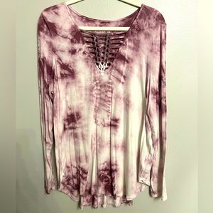 American Eagle Soft and Sexy purple Tie dye Top XL